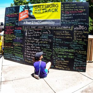 Galesburg’s Community Heart & Soul project residents were asked to jot down free things to do in the town