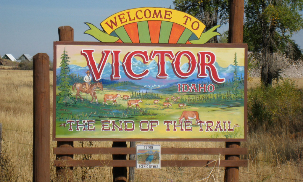 Victor Idaho Community Heart & Soul Town Welcome Sign