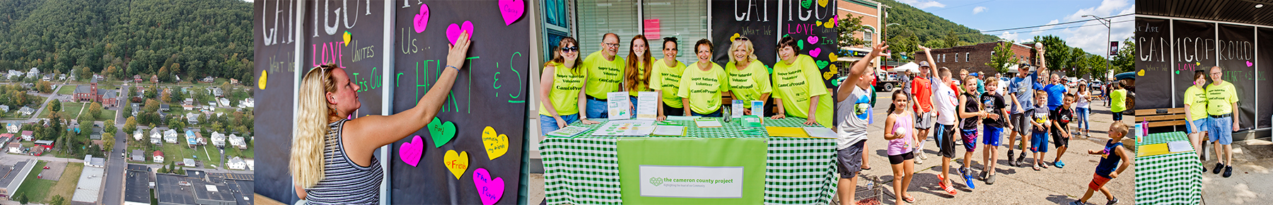 Collage of images from The Cameron County Project, Pennsylvania, Community Heart & Soul