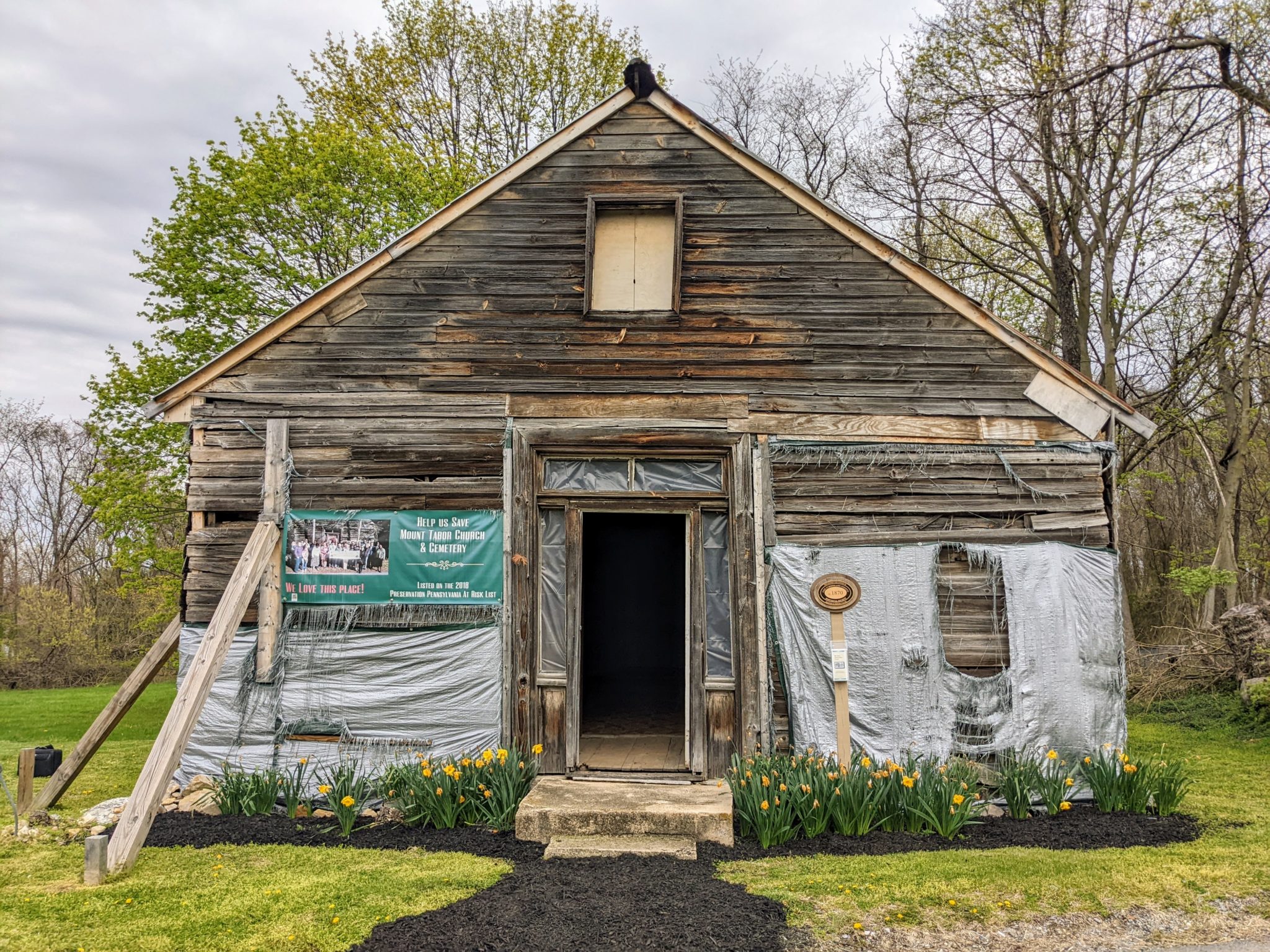 The Mt. Tabor African American Methodist Episcopal Zion Church in spring, 2022