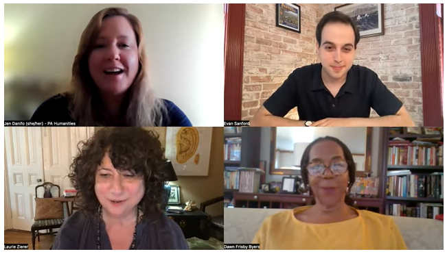 Screenshot of PA Humanities staff during Inside Our Towns Podcast