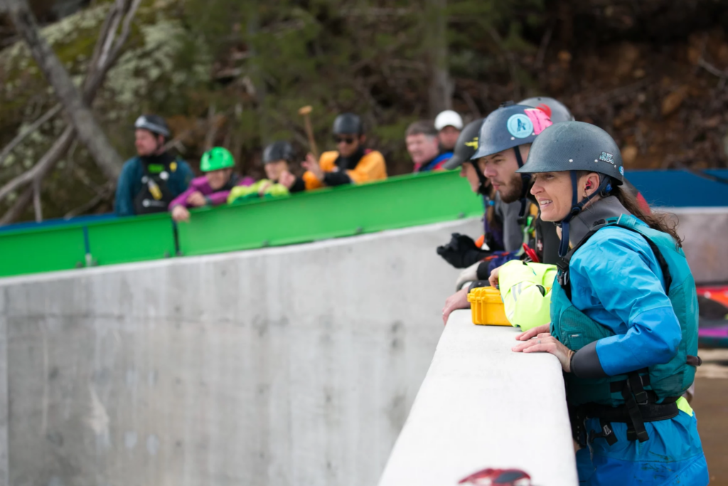 Onlookers watch on the opening day, March 18, 2023, of whitewater in Great Falls. Photo by Steven C. Price Photography