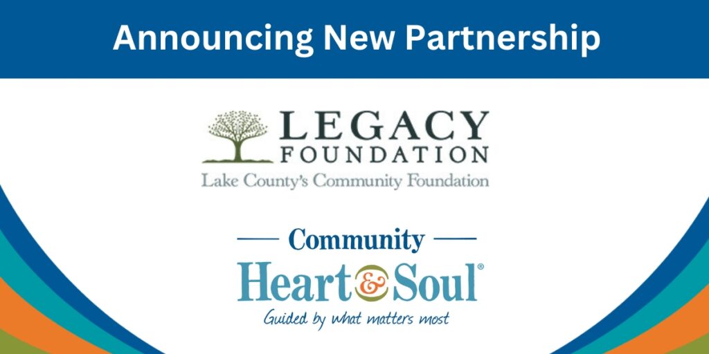 Legacy Foundation logo with Community Heart & Soul logo announcing partnership