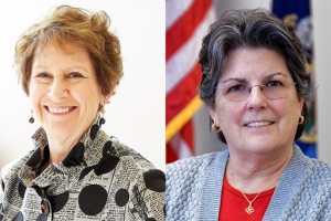 New Board Trustee images, headshot of Nancy Van Milligen and Robin Mayer