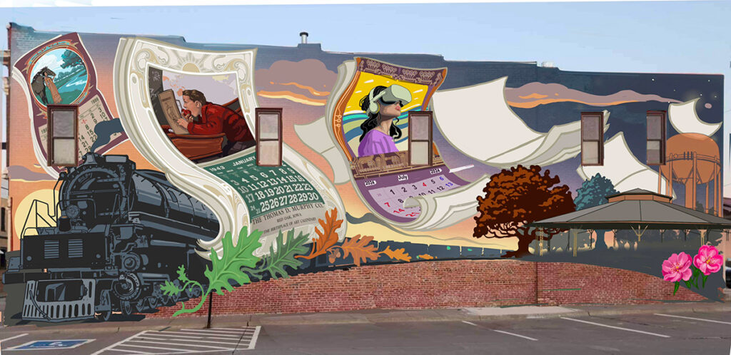 Image of mural on building in Red Oak Iowa