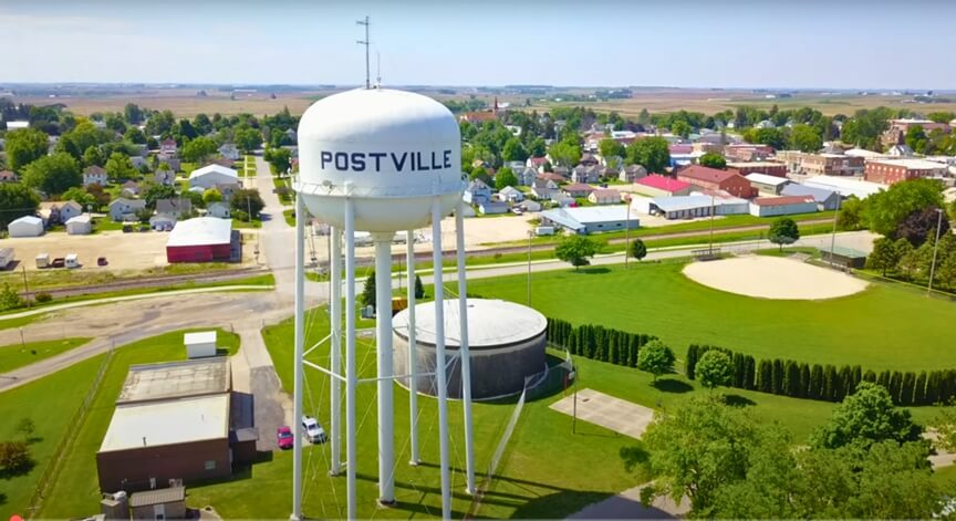 Postville, Iowa water tower