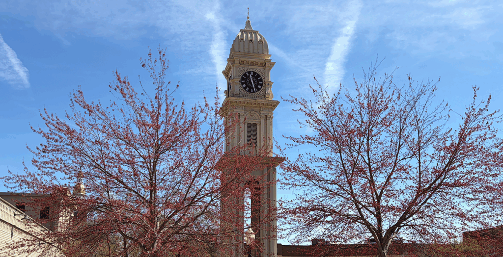 Town Clock Plaza on Main Street in downtown Dubuque. Credit: Justin Samuel