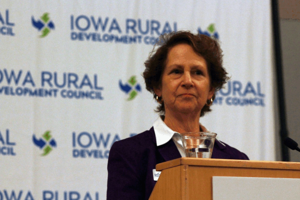Community Foundation of Greater Dubuque President and CEO Nancy Van Milligen delivers closing keynote at the Iowa Rural Summit.
